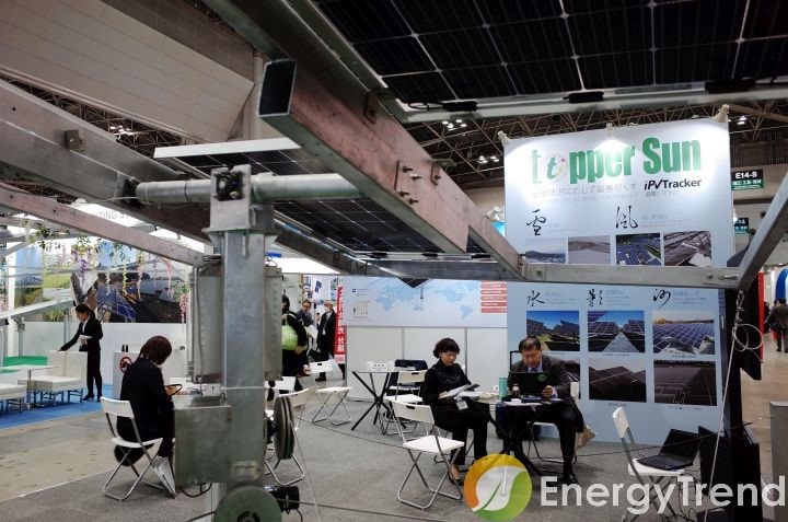 EnergyTrend Exhibition 2018, Bigsun Energy Technology demonstrated the best dual-axis solar tracker with bi-facial solar modules panels, the best solar tracking system in the world.